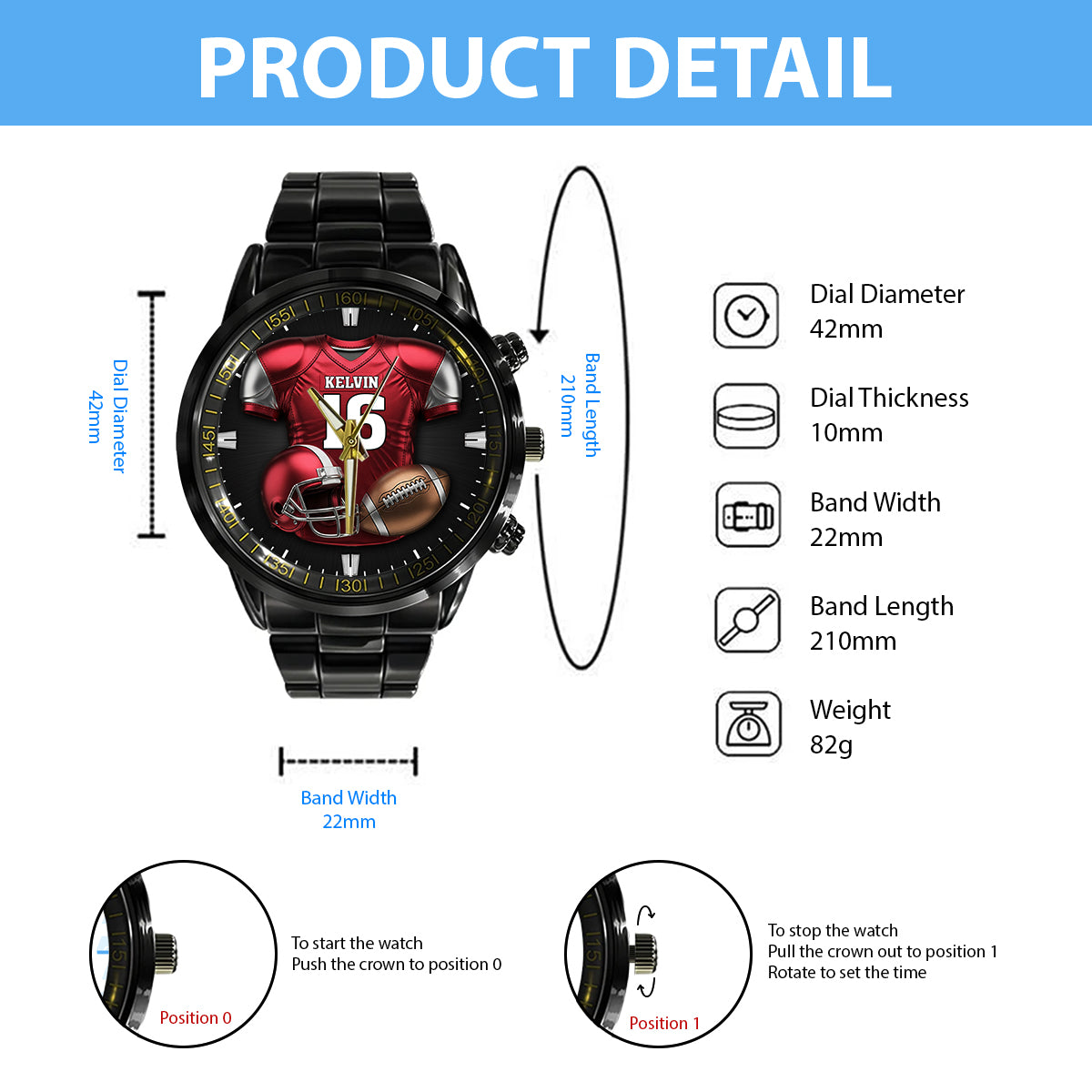 Love Football - Personalized Football Hand Watch