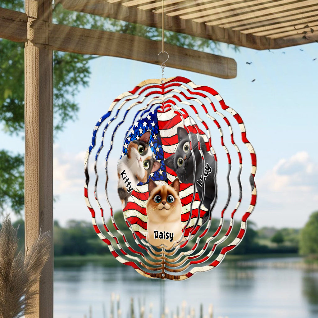 Patriot Cat - Personalized Cat Wind Spinner