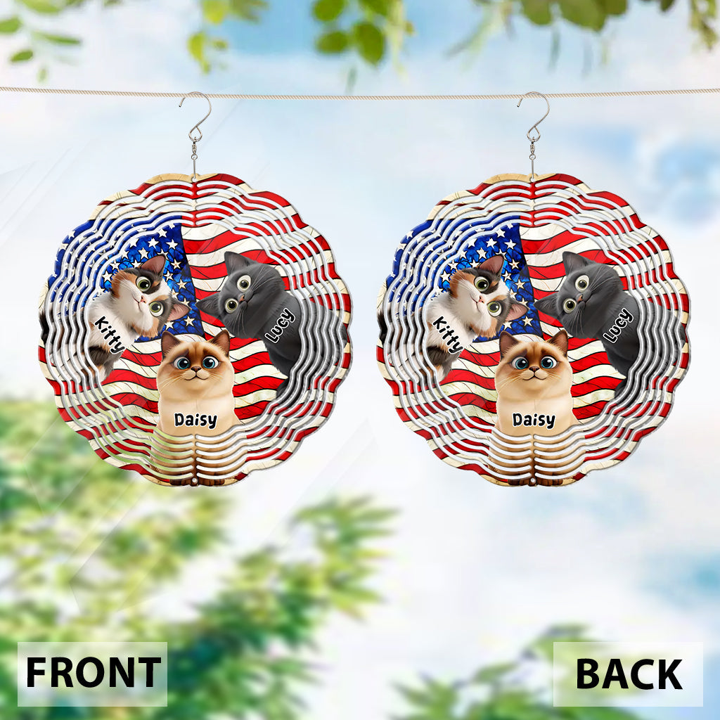 Patriot Cat - Personalized Cat Wind Spinner