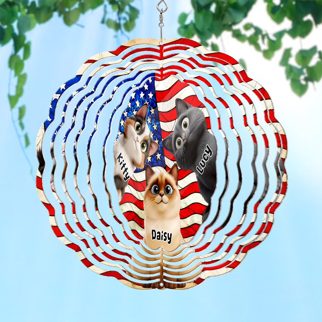 Patriot Cat - Personalized Cat Wind Spinner