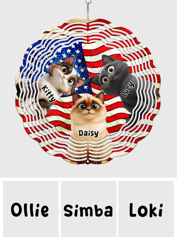 Patriot Cat - Personalized Cat Wind Spinner