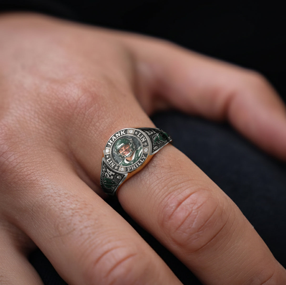 The MVP Ring, Champion Ring - Personalized Football Signet Ring
