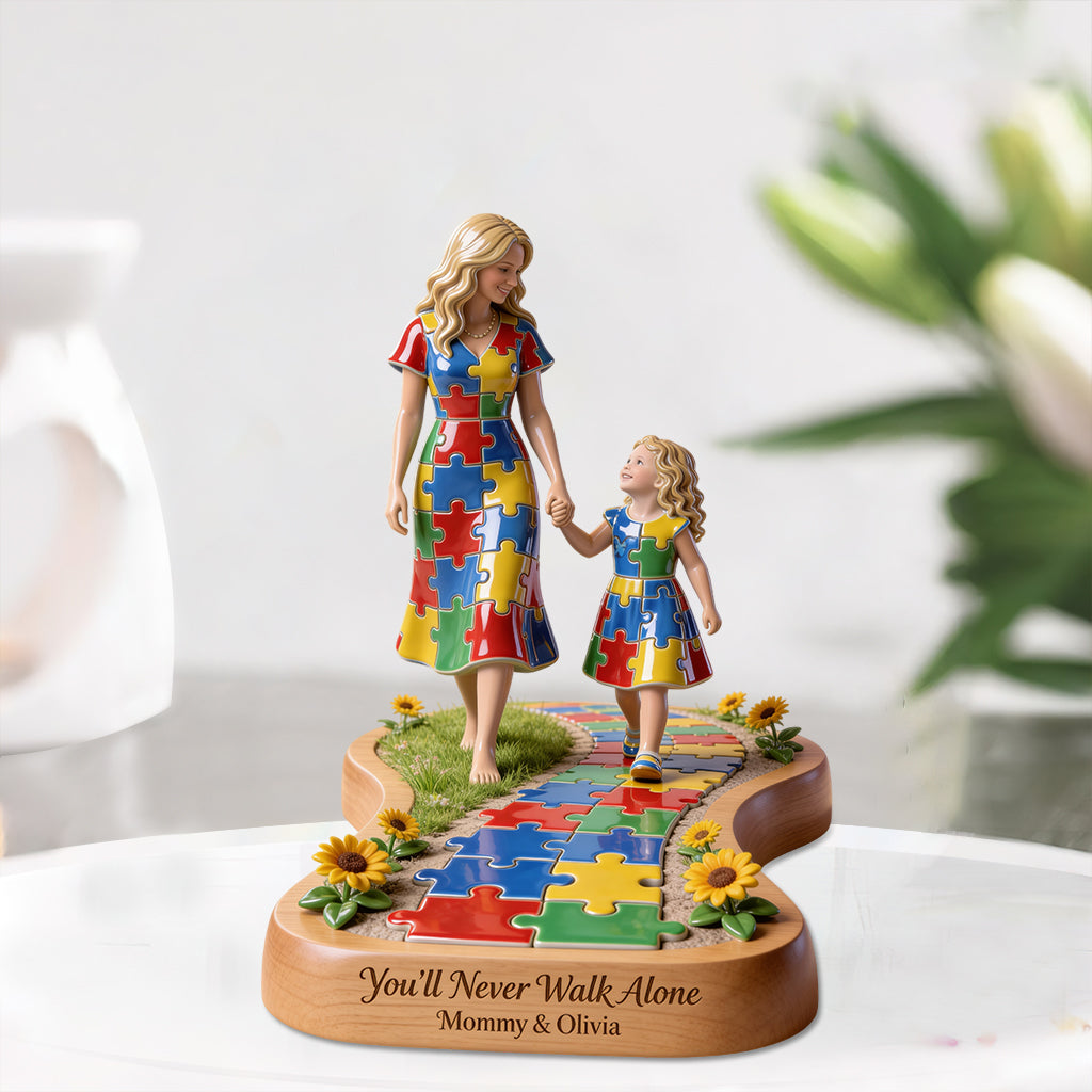 You'll Never Walk Alone - Personalized Autism Awareness Custom Shaped Acrylic Plaque