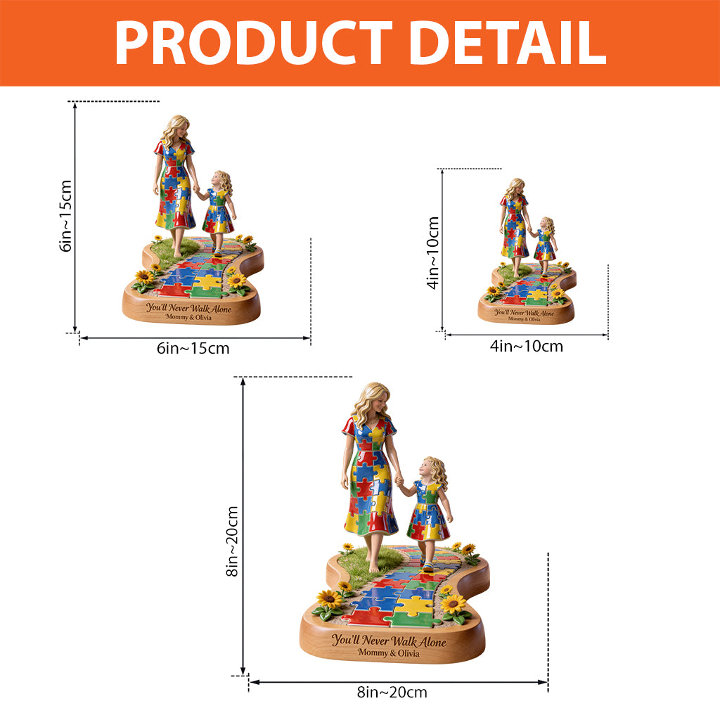 You'll Never Walk Alone - Personalized Autism Awareness Custom Shaped Acrylic Plaque