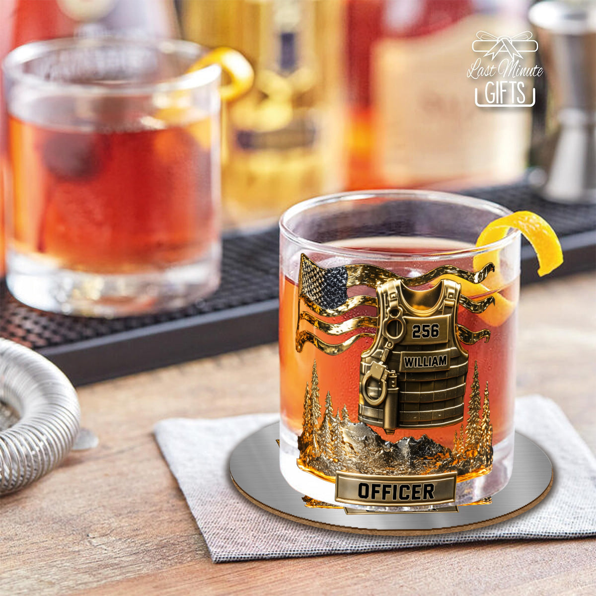 Serve And Protect - Personalized Police Officer Whiskey Glass