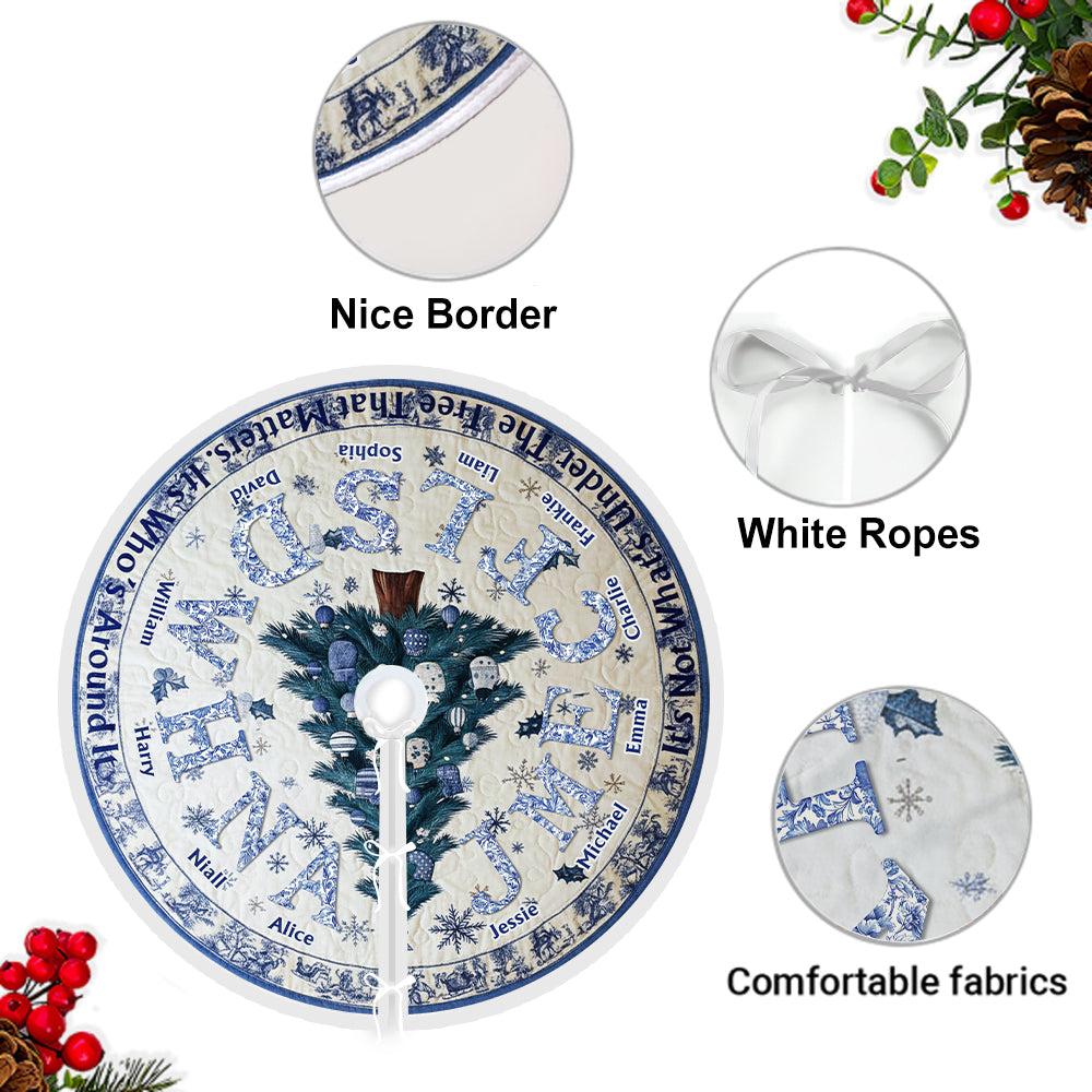 Toile De Jour Family Initial Custom - Personalized Family Tree Skirt