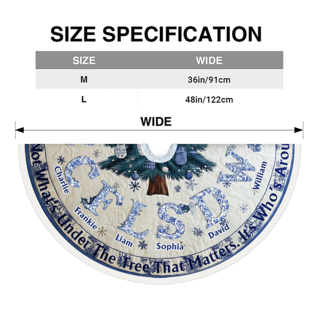 Toile De Jour Family Initial Custom - Personalized Family Tree Skirt