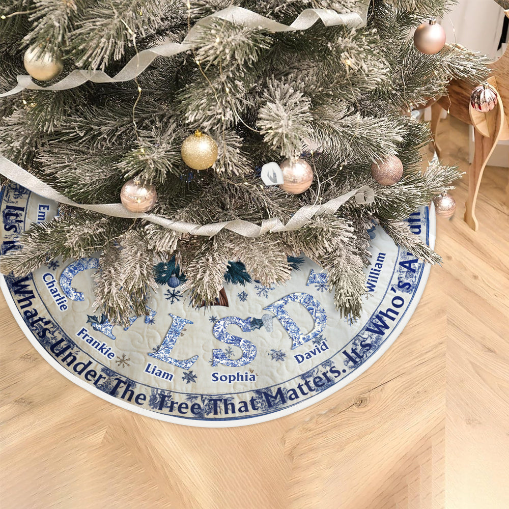 Toile De Jour Family Initial Custom - Personalized Family Tree Skirt