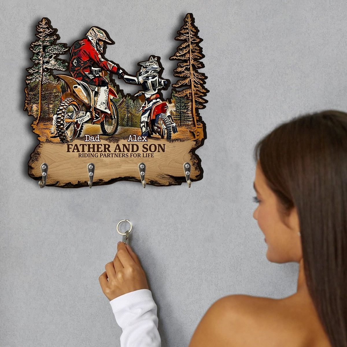 Best Riding Partners For Life - Personalized Dirt Bike Custom Shaped Hanging Rack