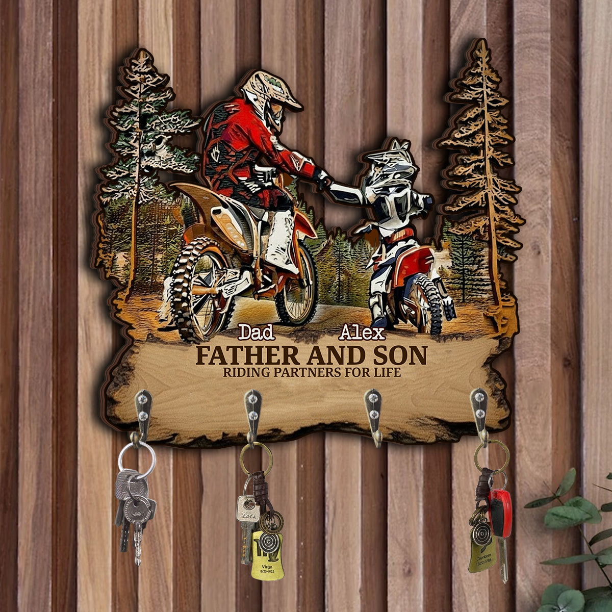Best Riding Partners For Life - Personalized Dirt Bike Custom Shaped Hanging Rack