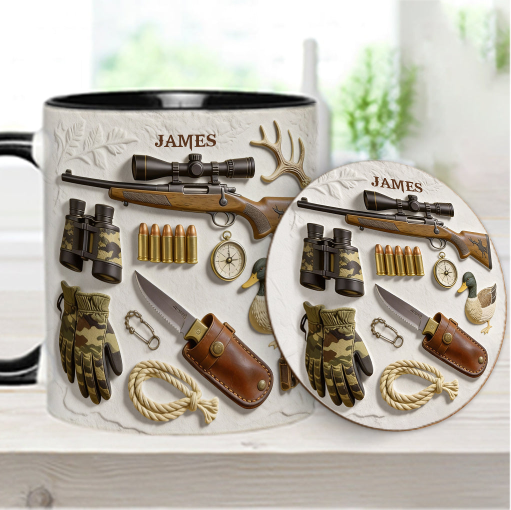 Love Hunting - Personalized Hunting Accent Mug & Coaster
