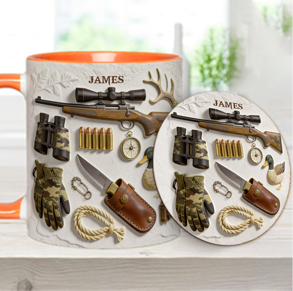 Love Hunting - Personalized Hunting Accent Mug & Coaster