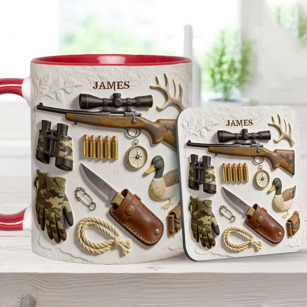 Love Hunting - Personalized Hunting Accent Mug & Coaster