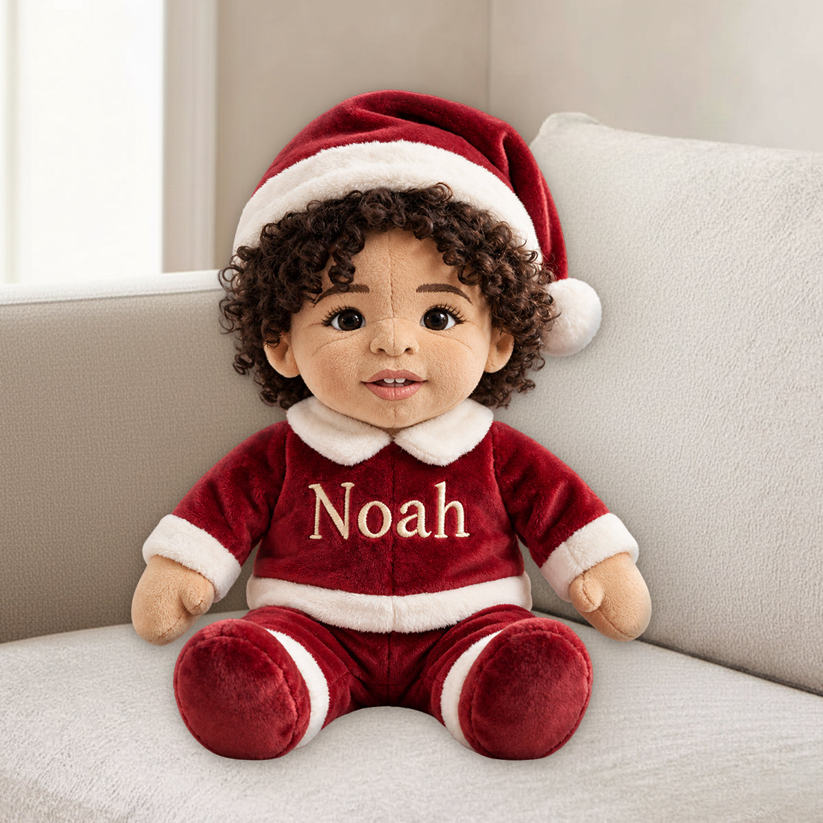 Merry Christmas Costume - Personalized Kid Premium Faux Fur Pillow