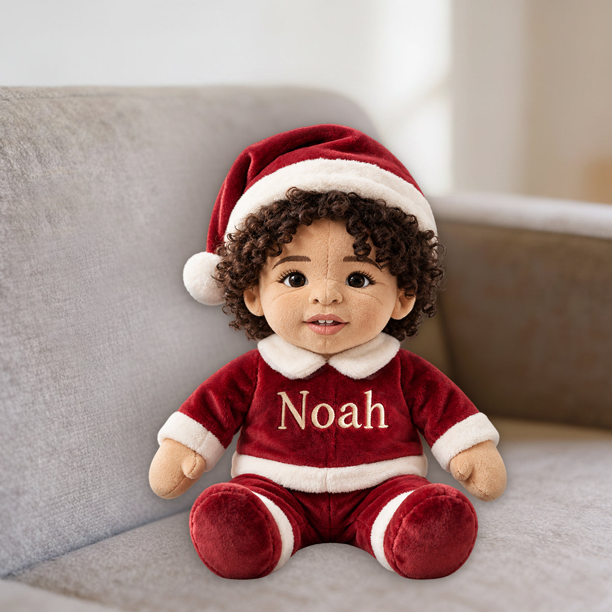 Merry Christmas Costume - Personalized Kid Premium Faux Fur Pillow