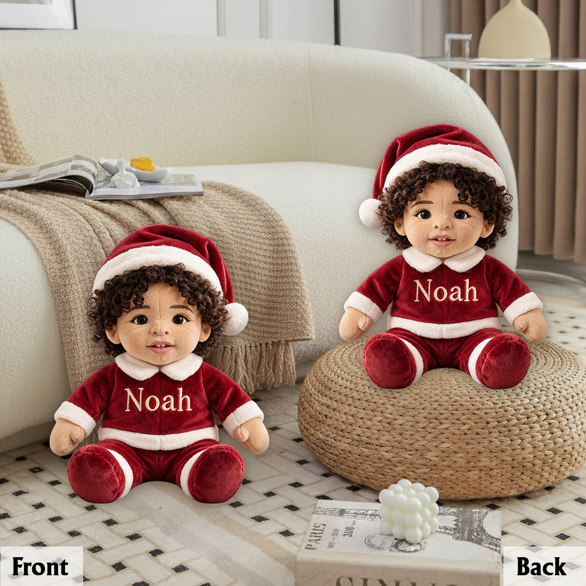 Merry Christmas Costume - Personalized Kid Premium Faux Fur Pillow