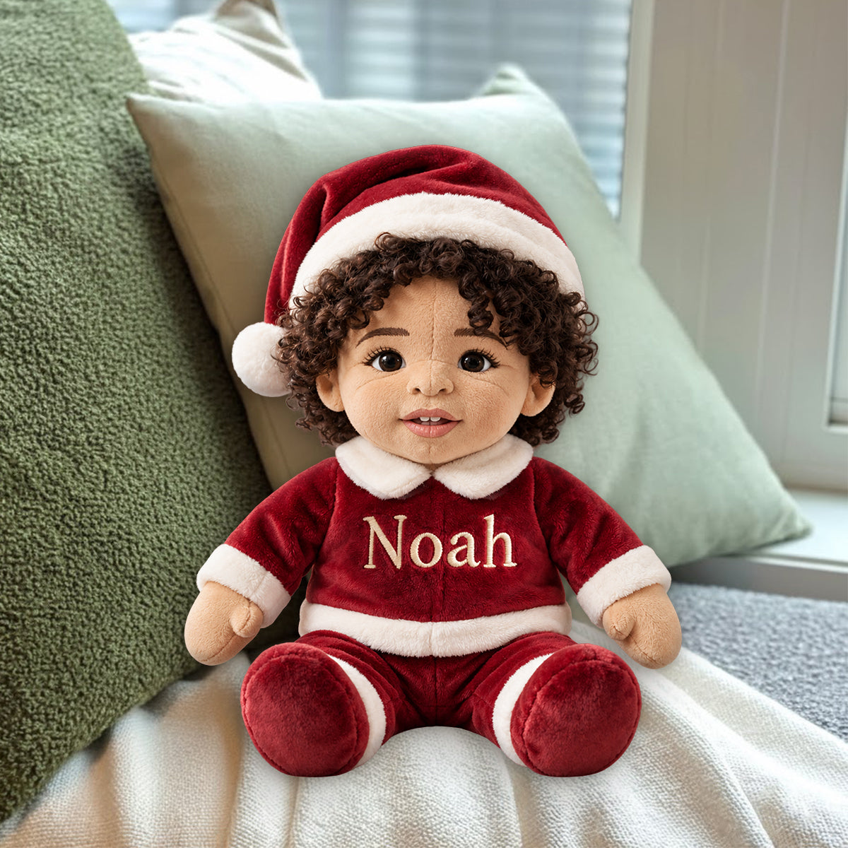 Merry Christmas Costume - Personalized Kid Premium Faux Fur Pillow