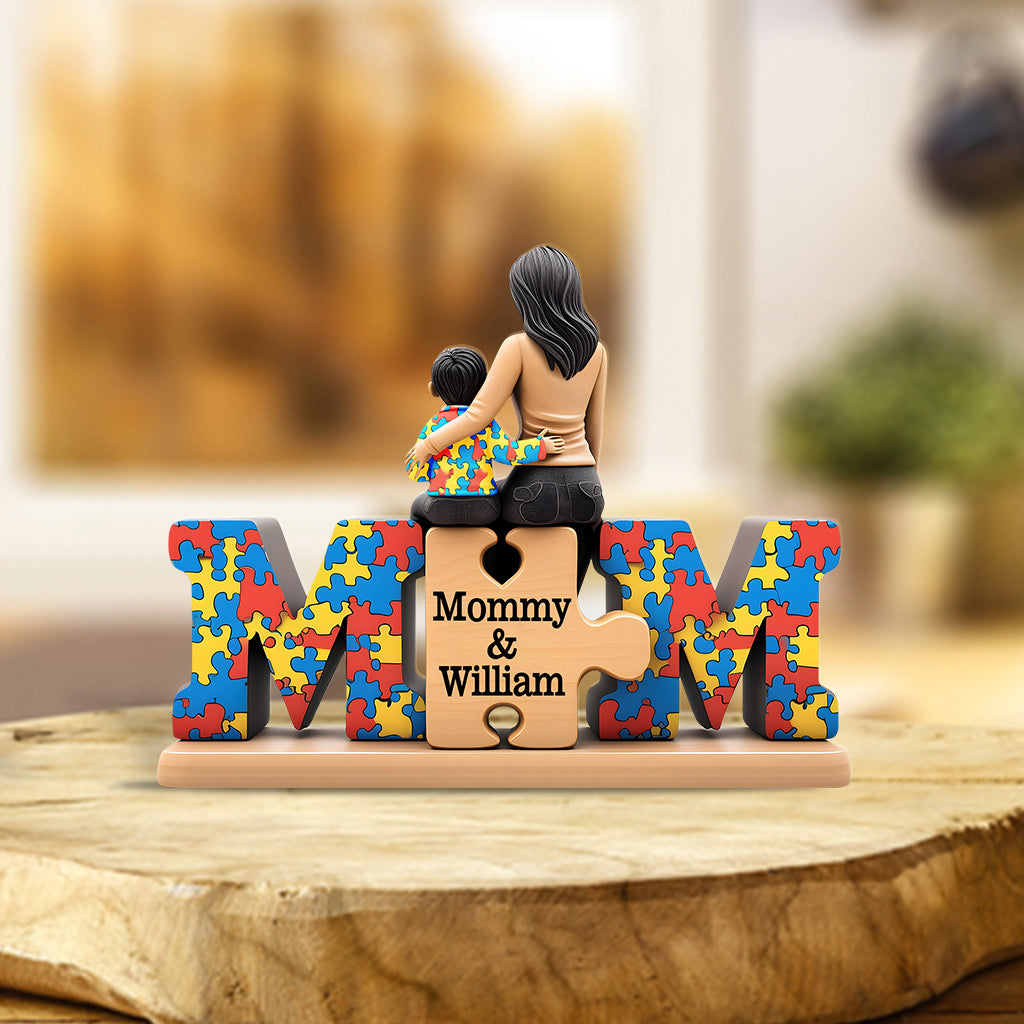 Autism Mom - Personalized Autism Awareness Custom Shaped Acrylic Plaque