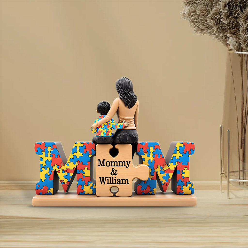 Autism Mom - Personalized Autism Awareness Custom Shaped Acrylic Plaque