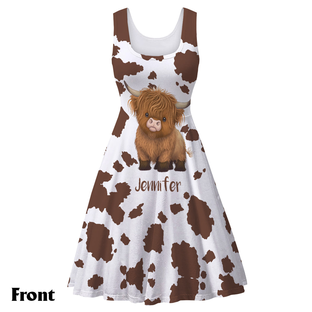 Just A Girl Who Loves Highland Cows - Personalized Highland Cow Sleeveless Dress