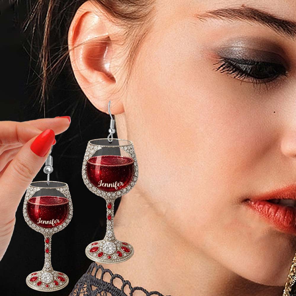 Love Wine - Personalized Wine Earrings
