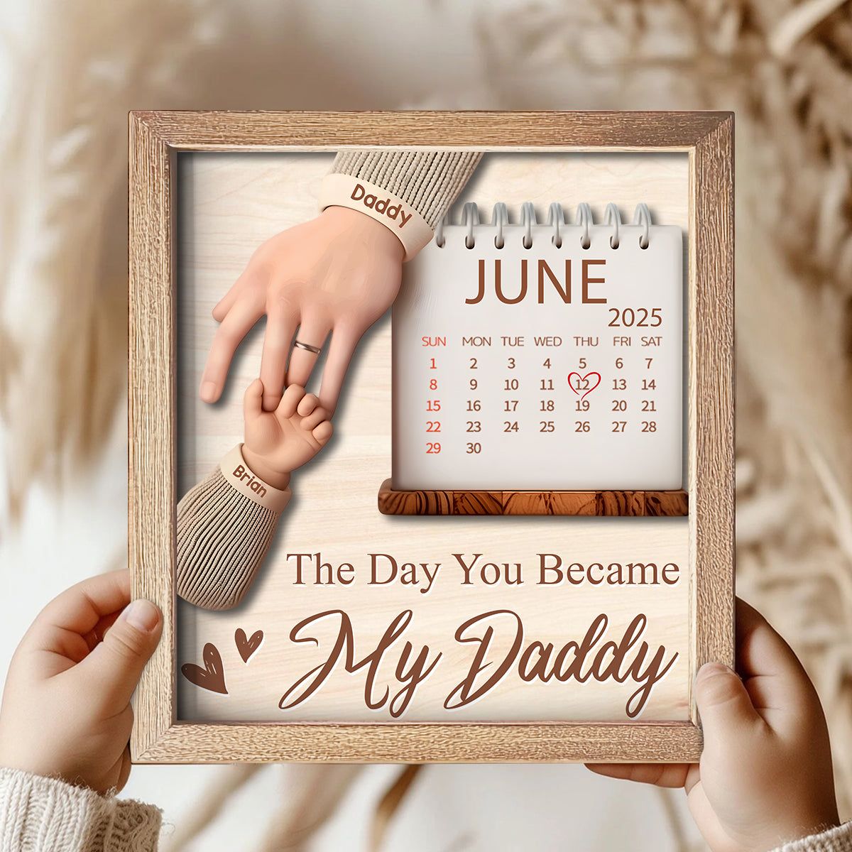 The Day You Became My Daddy - Personalized Father 2 Layered Wood Sign / Wood Plaque