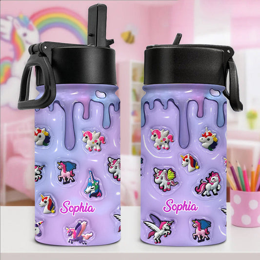Love Unicorn - Personalized Kid Kids Water Bottle