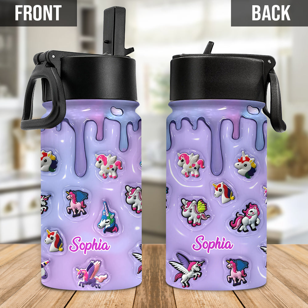 Love Unicorn - Personalized Kid Kids Water Bottle
