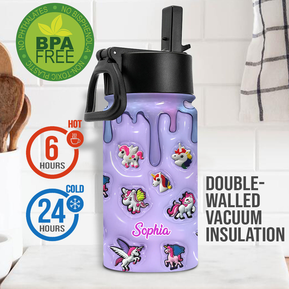 Love Unicorn - Personalized Kid Kids Water Bottle