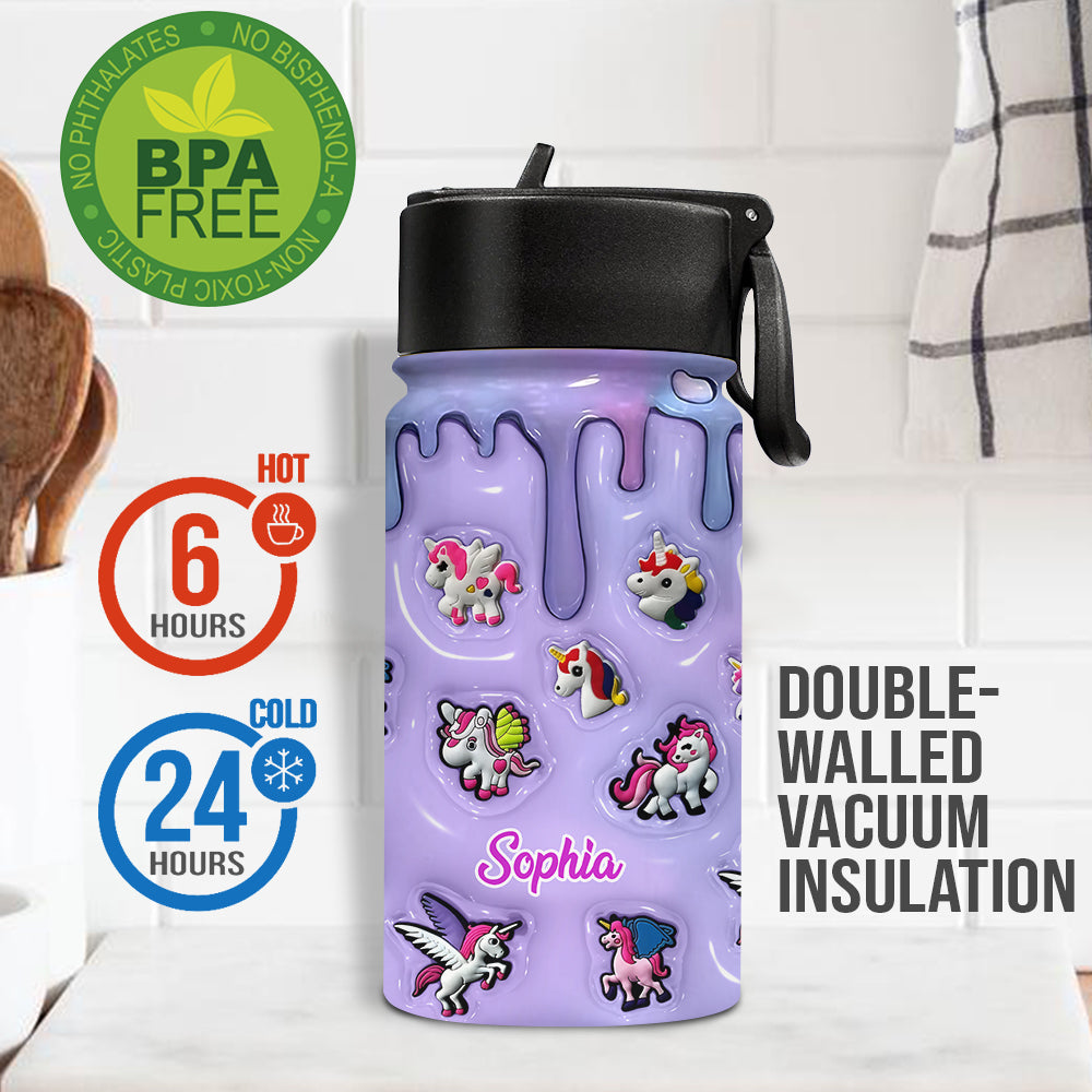 Love Unicorn - Personalized Kid Kids Water Bottle