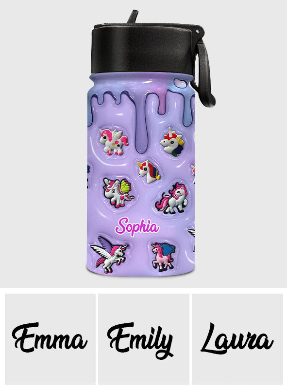 Love Unicorn - Personalized Kid Kids Water Bottle