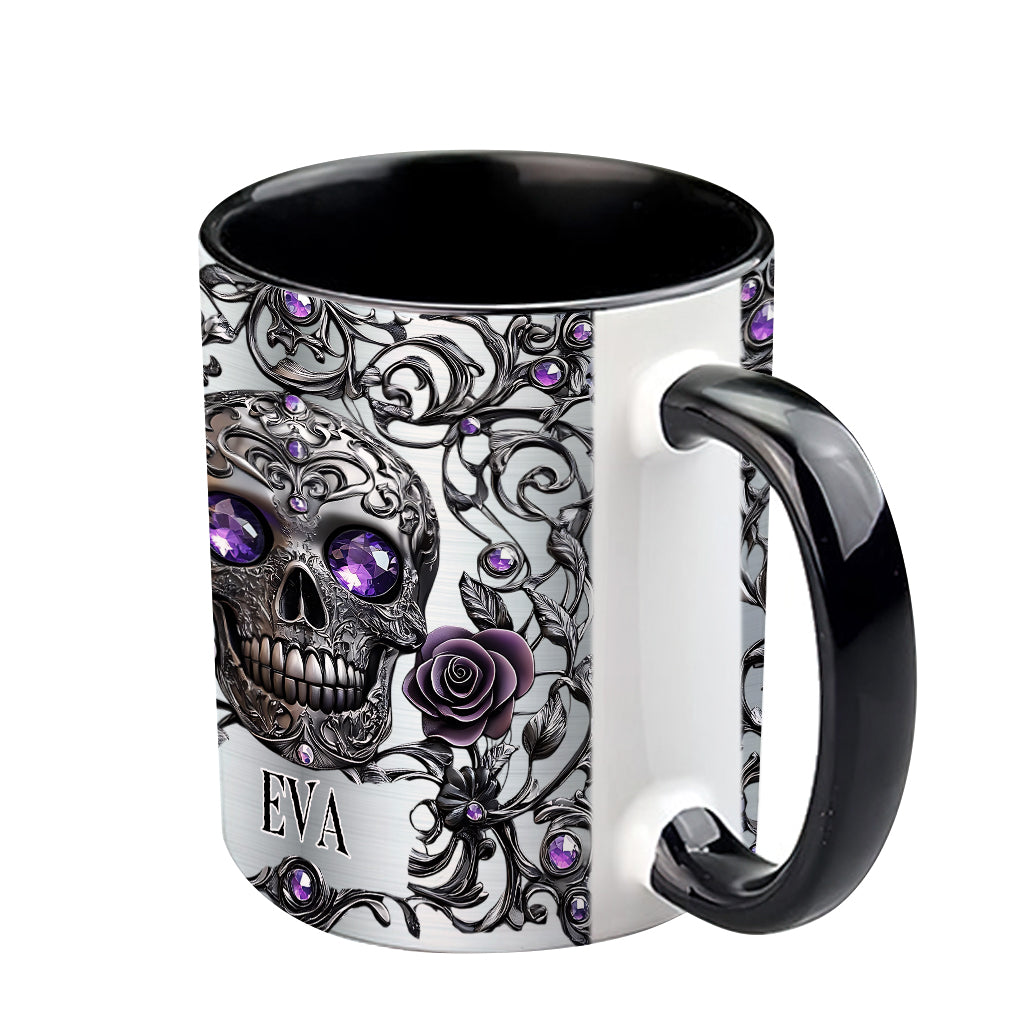Beautiful Skull And Roses - Personalized Skull Accent Mug