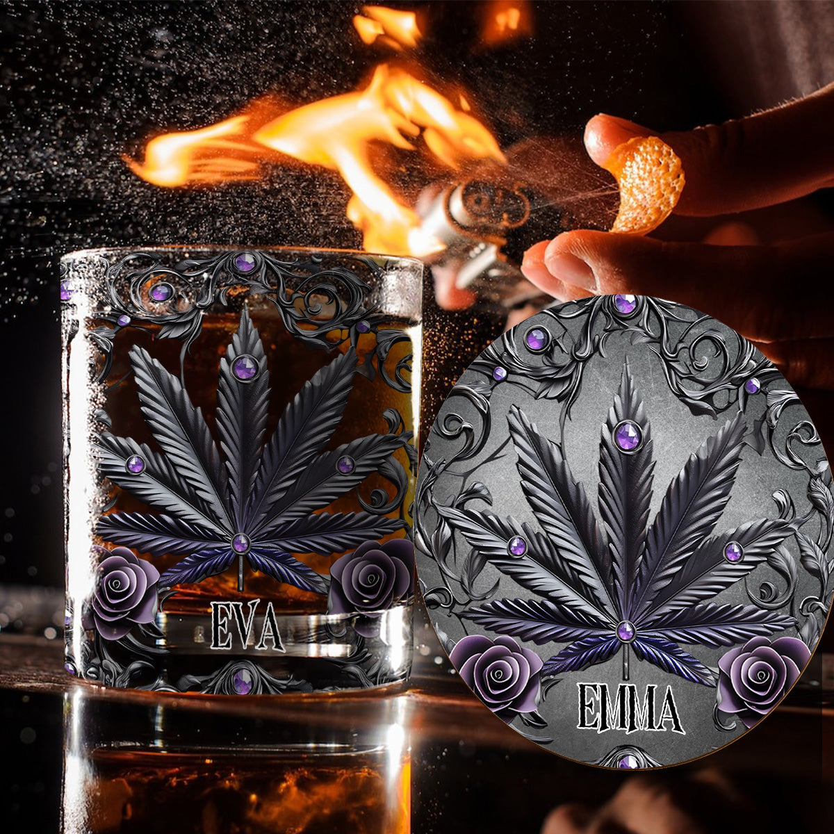 Beautiful Marijuanas - Personalized Weed Whiskey Glass