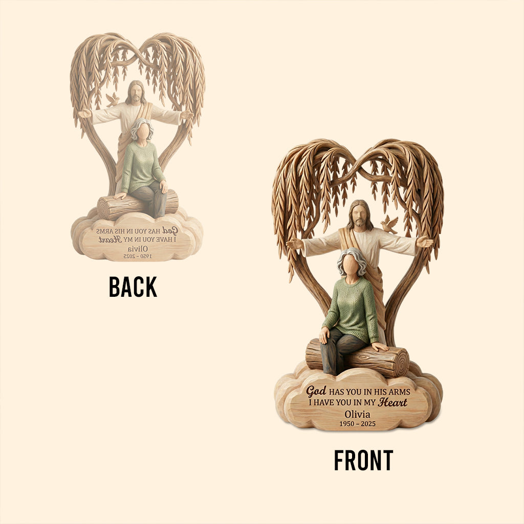 God Has You in His Arms - Personalized Memorial Custom Shaped Acrylic Plaque