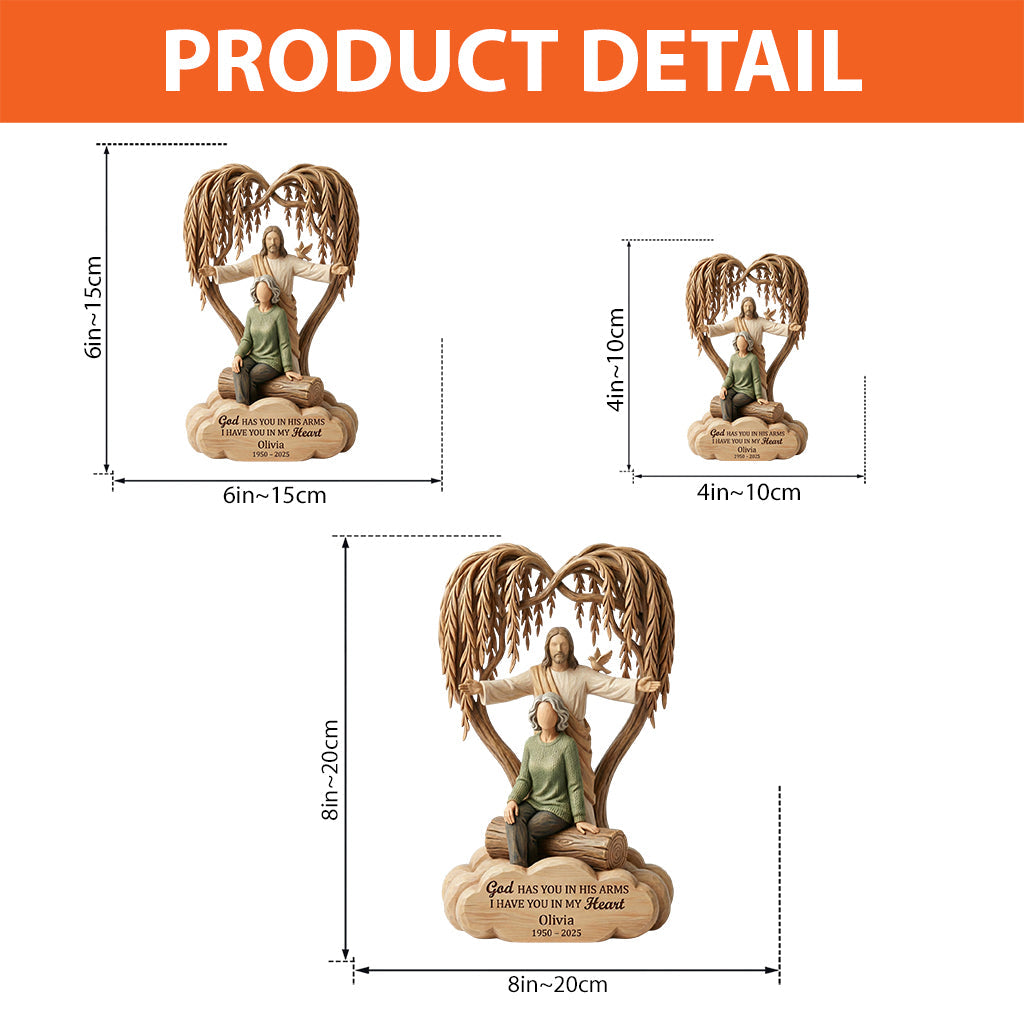 God Has You in His Arms - Personalized Memorial Custom Shaped Acrylic Plaque