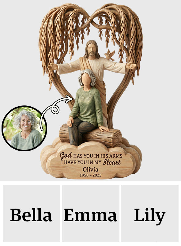 God Has You in His Arms - Personalized Memorial Custom Shaped Acrylic Plaque