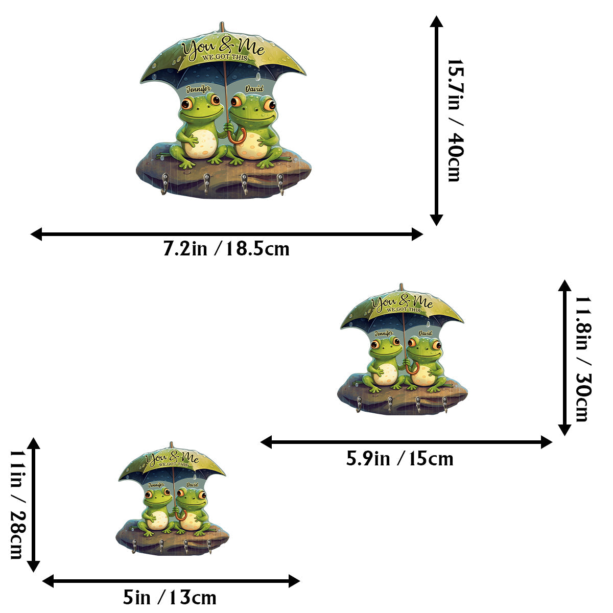 Couple Frog You And Me - Personalized Frog Custom Shaped Key Rack