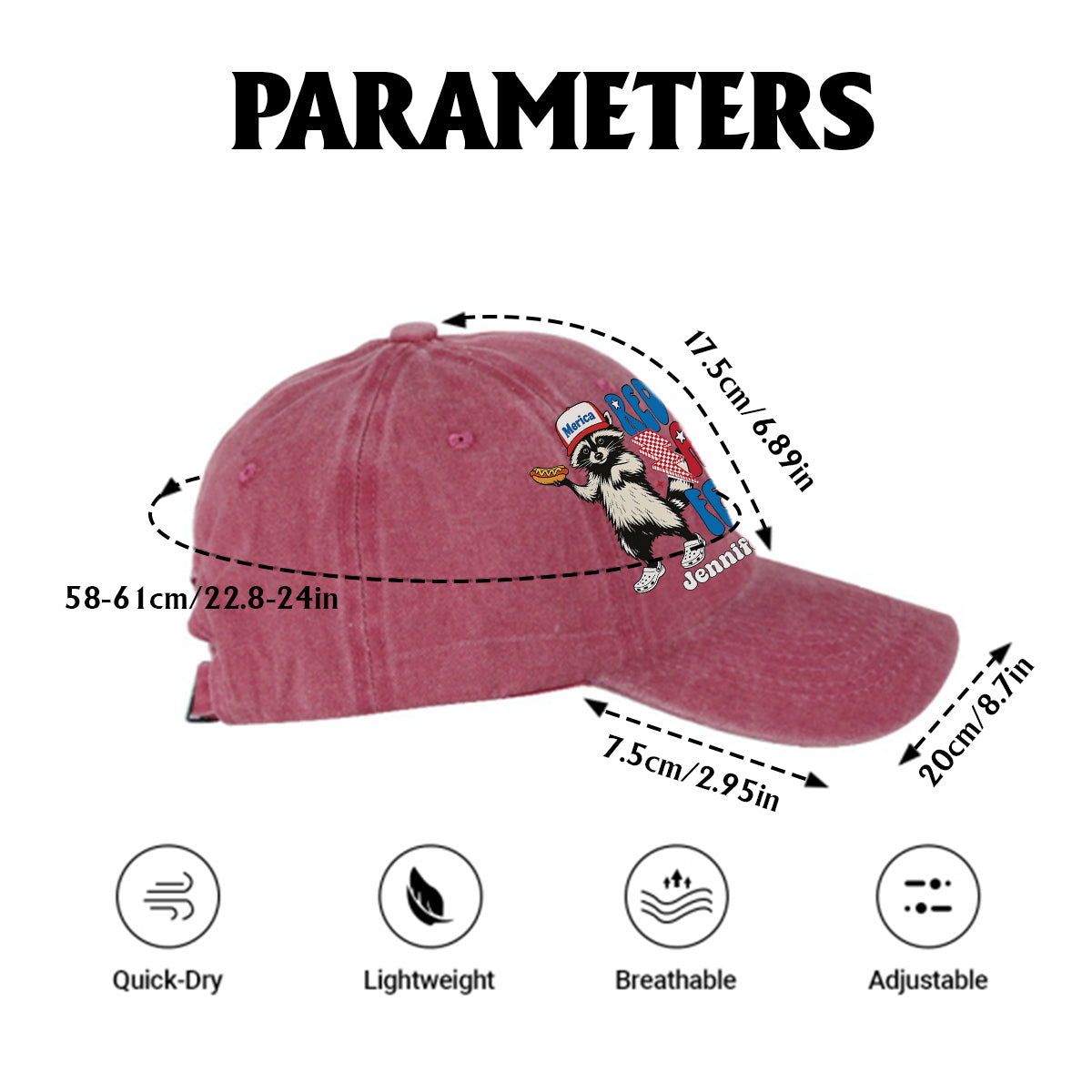 Red White And Feral - Personalized Independence Day/ 4th of July Washed Denim Cap