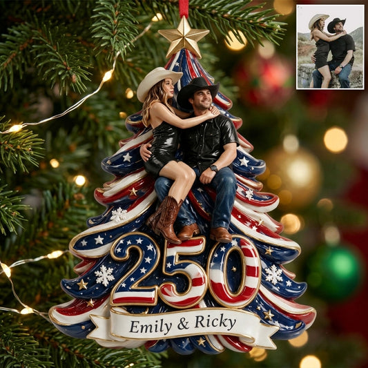 The 250th Christmas Of USA - Personalized Patriot Premium 3D Ornament