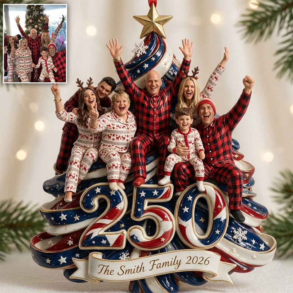 The 250th Christmas Of USA - Personalized Patriot Premium 3D Ornament