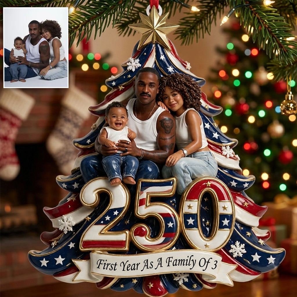 The 250th Christmas Of USA - Personalized Patriot Premium 3D Ornament