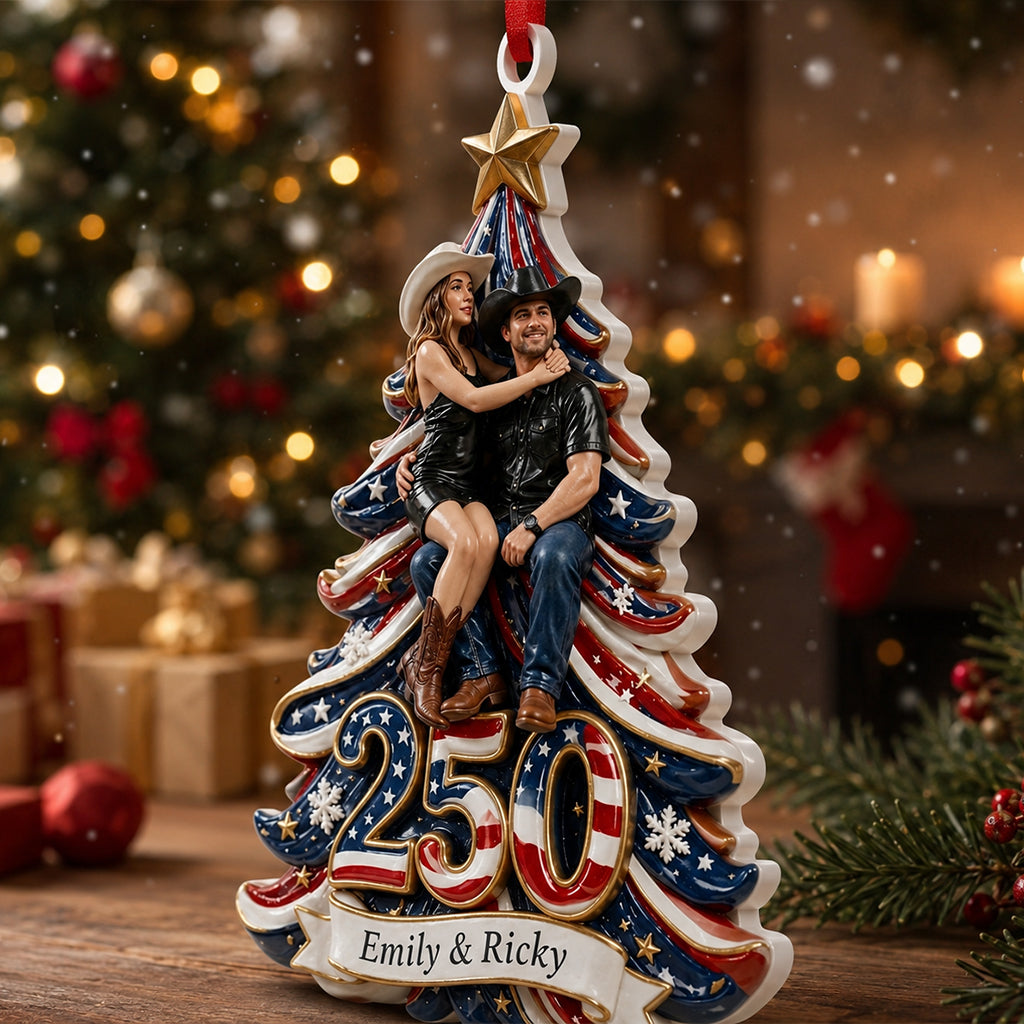 The 250th Christmas Of USA - Personalized Patriot Premium 3D Ornament