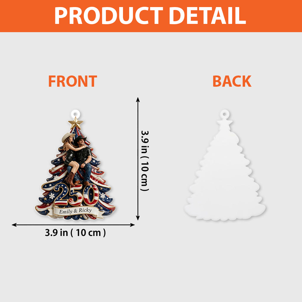 The 250th Christmas Of USA - Personalized Patriot Premium 3D Ornament