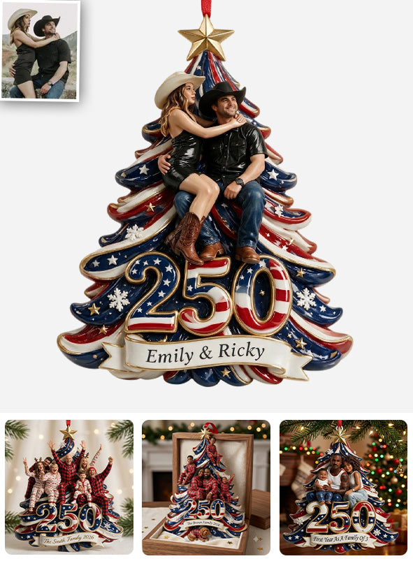 The 250th Christmas Of USA - Personalized Patriot Premium 3D Ornament