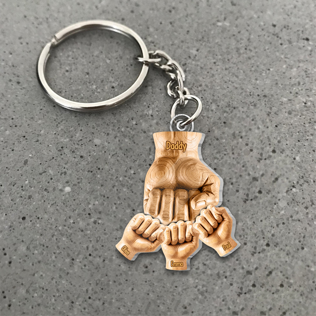 Best Dad Ever - Personalized Father Custom Shaped Keychain