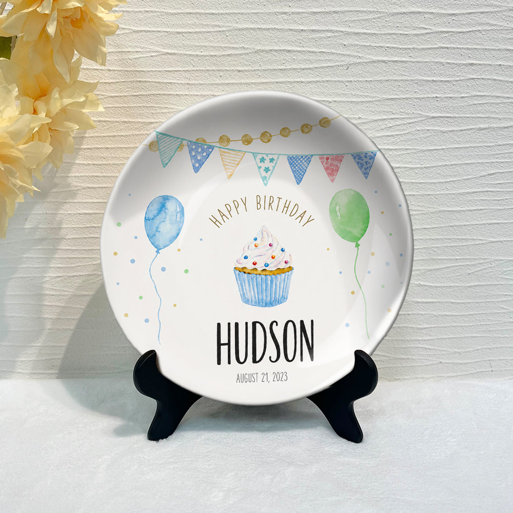 Happy Birthday - Personalized Birthday Ceramic Round Plate