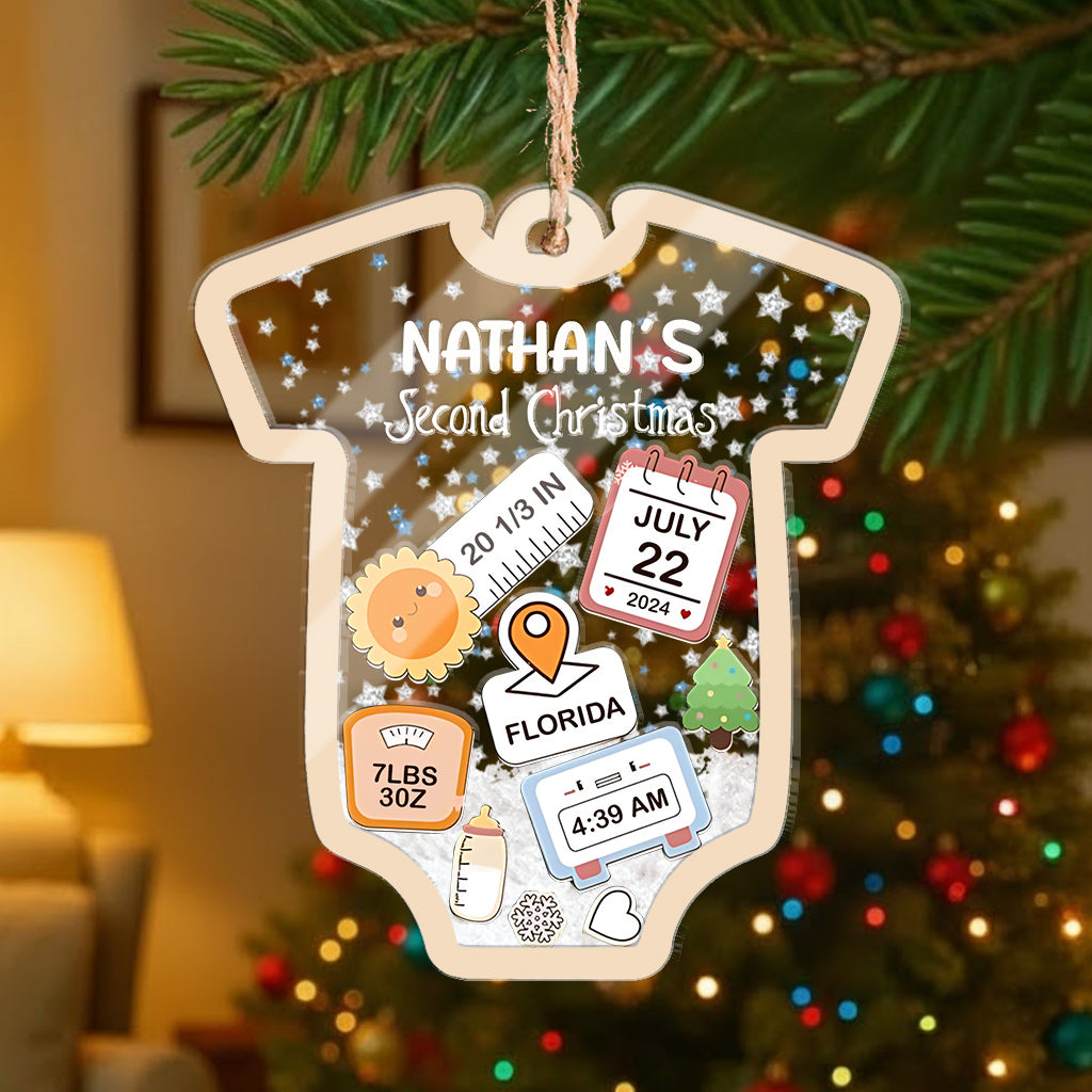 Baby Bodysuit - Personalized Newborn 3 Layered Shaker Ornament