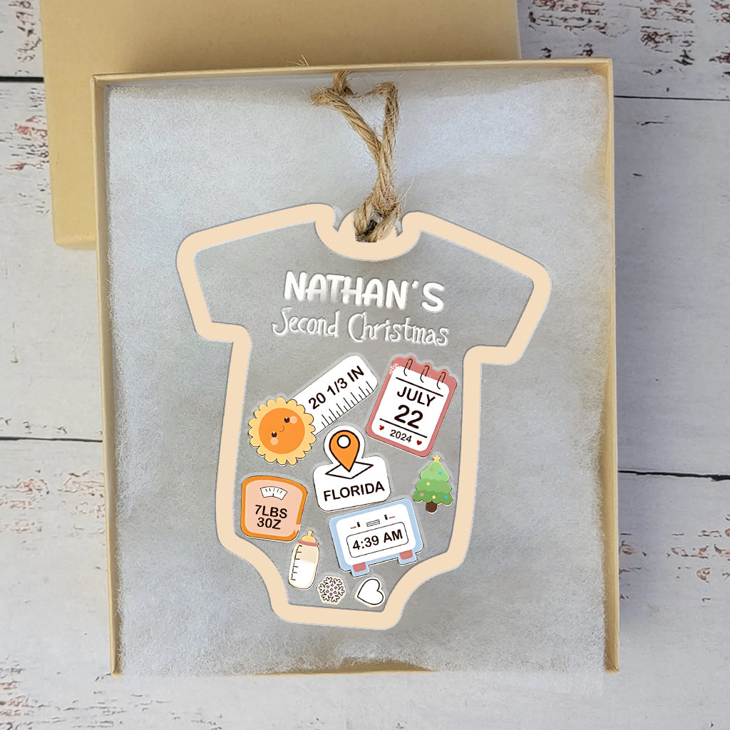 Baby Bodysuit - Personalized Newborn 3 Layered Shaker Ornament