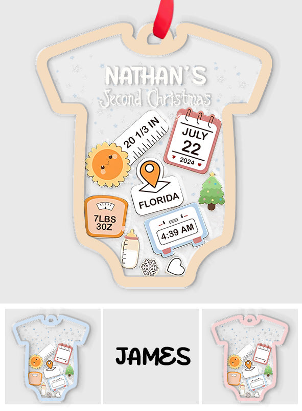 Baby Bodysuit - Personalized Newborn 3 Layered Shaker Ornament