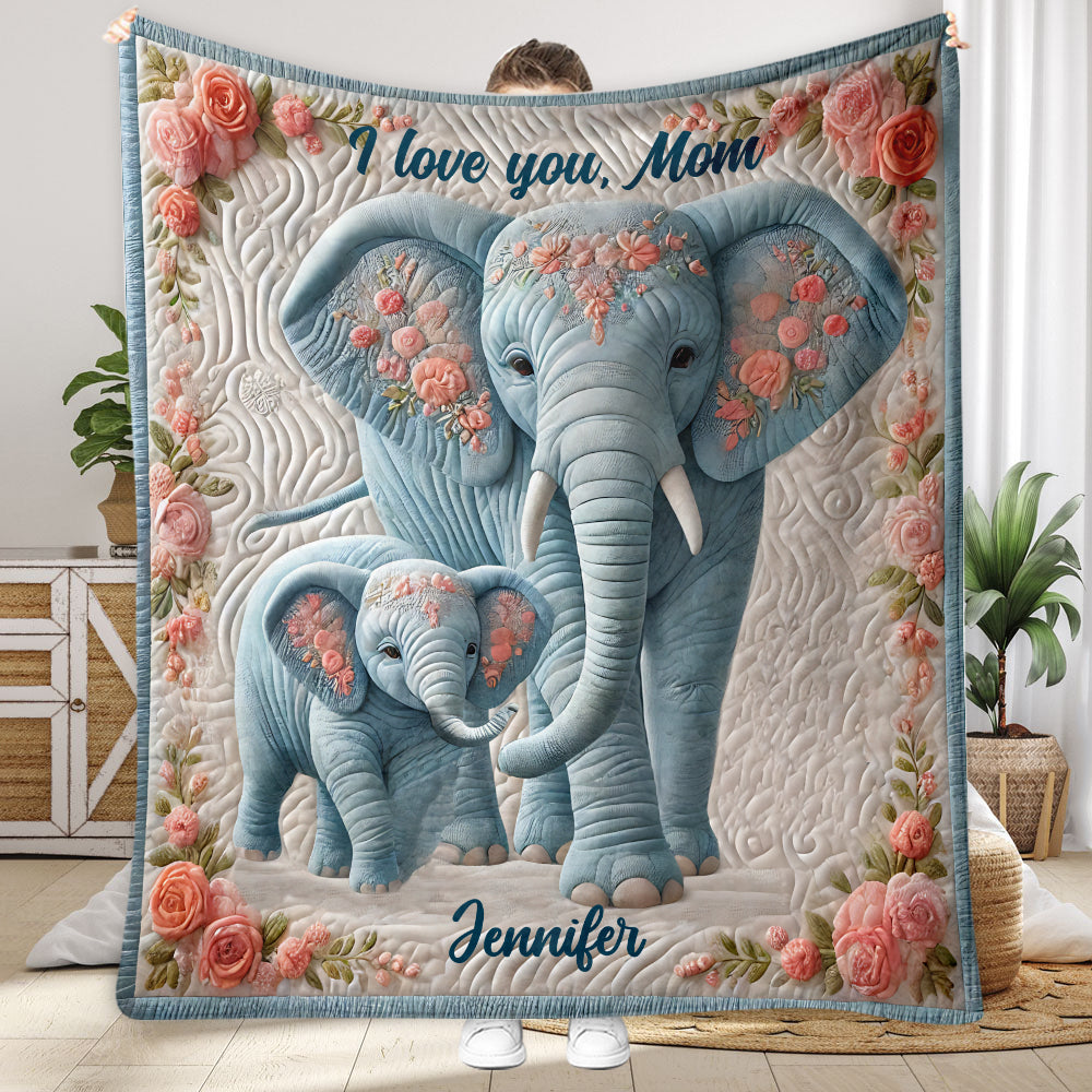 I Love You Mom - Personalized Mother Blanket